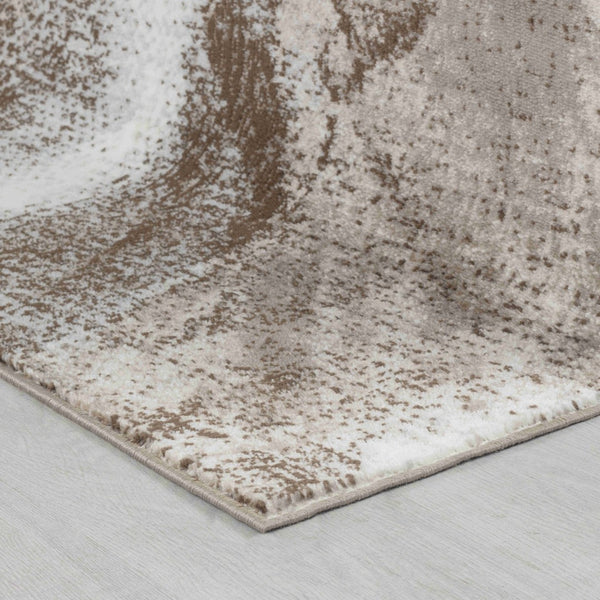 HomeRoots 5' Brown Abstract Area Rug - Modern Design for Living Rooms, Bedrooms & Offices, Durable & Stylish 8' X 10' 506629