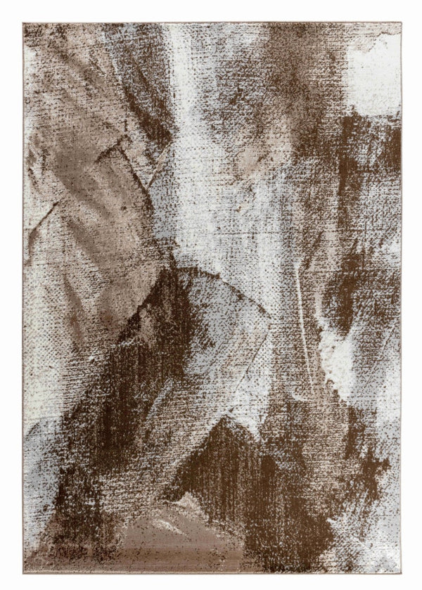 HomeRoots 5' Brown Abstract Area Rug - Modern Design for Living Rooms, Bedrooms & Offices, Durable & Stylish 8' X 10' 506629
