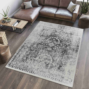 Homeroots 4' X 6' Black Oriental Area Rug  Polypropylene 506630