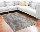 Brown Abstract Area Rug 5' x 8' - Luxurious Turkish Design for Warmth & Style in Any Room