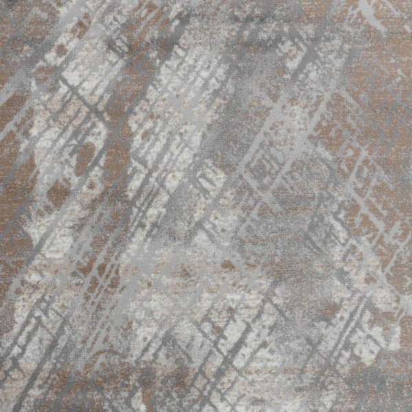 HomeRoots 5' Brown Abstract Area Rug - Modern Design, Durable Construction for Living Rooms & Offices, 5'x8' 5' X 7' 506635