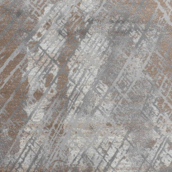 HomeRoots 5' Brown Abstract Area Rug - Modern Design, Durable Construction for Living Rooms & Offices, 5'x8' 6' X 9' 506636