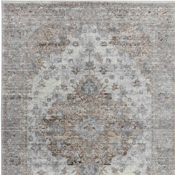 HomeRoots 5' Brown Oriental Area Rug - Timeless Machine-Woven Design for Living Room, Bedroom, or Office Decor 5' X 7' 506639