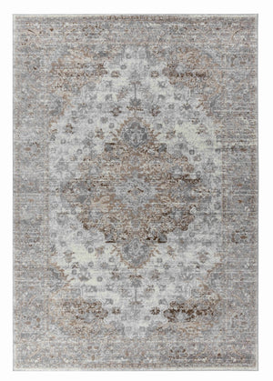 HomeRoots 5' Brown Oriental Area Rug - Timeless Machine-Woven Design for Living Room, Bedroom, or Office Decor 6' X 9' 506640