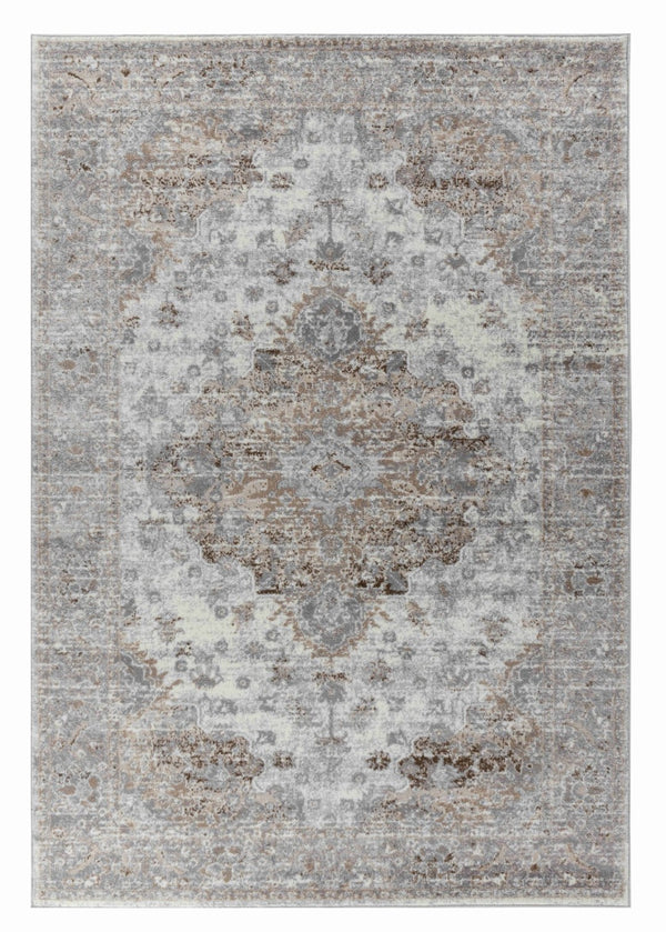 HomeRoots 5' Brown Oriental Area Rug - Timeless Machine-Woven Design for Living Room, Bedroom, or Office Decor 6' X 9' 506640