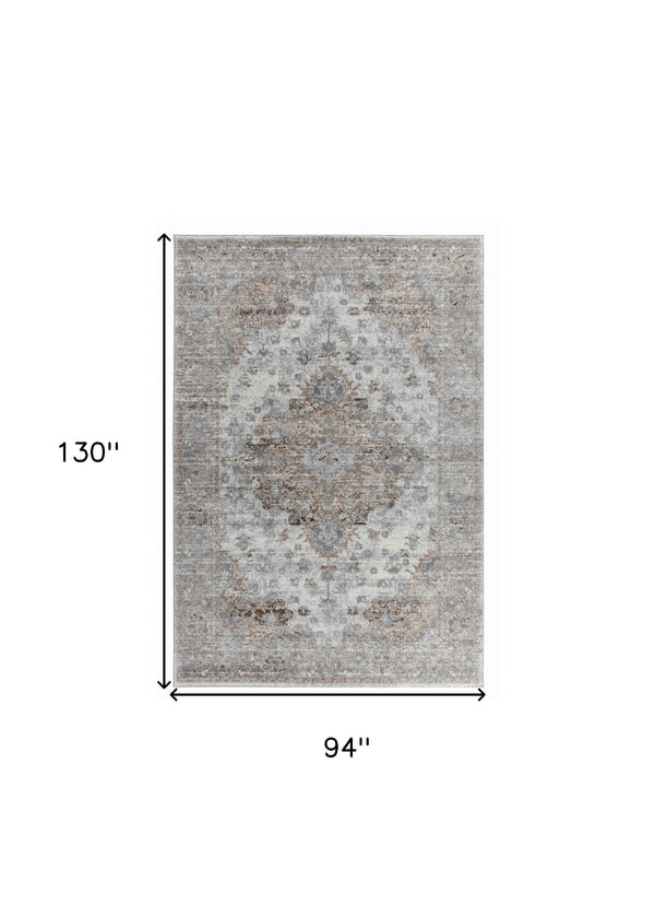 Homeroots 8' X 11' Brown Oriental Area Rug  Polypropylene 506641