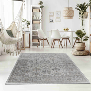 Homeroots 5' X 8' Grey Oriental Area Rug  Polypropylene 506643