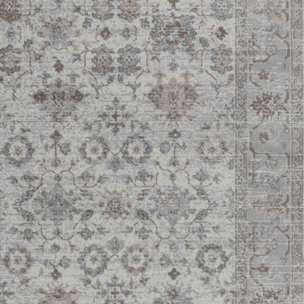 HomeRoots 5' Grey Oriental Area Rug - Timeless Elegance for Living Rooms, Bedrooms & Offices, Machine-Woven Quality 5' X 7' 506643