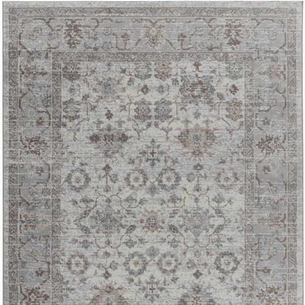 HomeRoots 5' Grey Oriental Area Rug - Timeless Elegance for Living Rooms, Bedrooms & Offices, Machine-Woven Quality 5' X 7' 506643