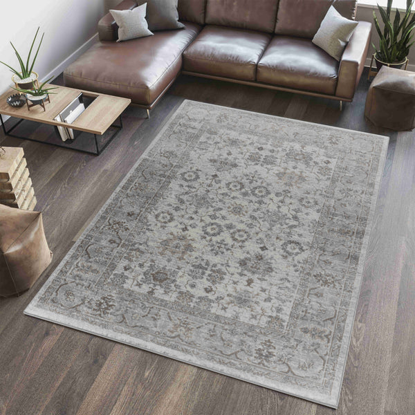 Homeroots 7' X 10' Grey Oriental Area Rug  Polypropylene 506644