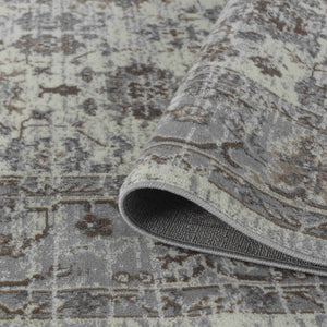 Homeroots 7' X 10' Grey Oriental Area Rug  Polypropylene 506644
