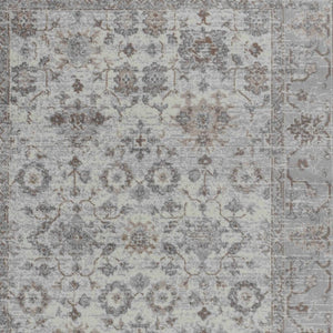 HomeRoots 5' Grey Oriental Area Rug - Timeless Elegance for Living Rooms, Bedrooms & Offices, Machine-Woven Quality 6' X 9' 506644