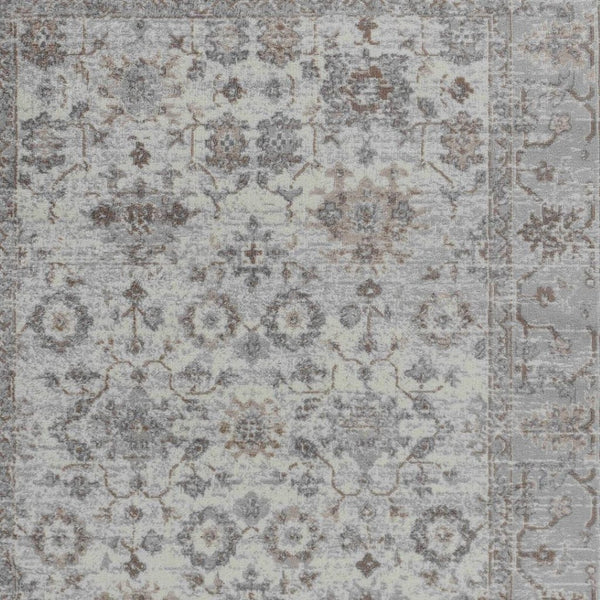 HomeRoots 5' Grey Oriental Area Rug - Timeless Elegance for Living Rooms, Bedrooms & Offices, Machine-Woven Quality 6' X 9' 506644