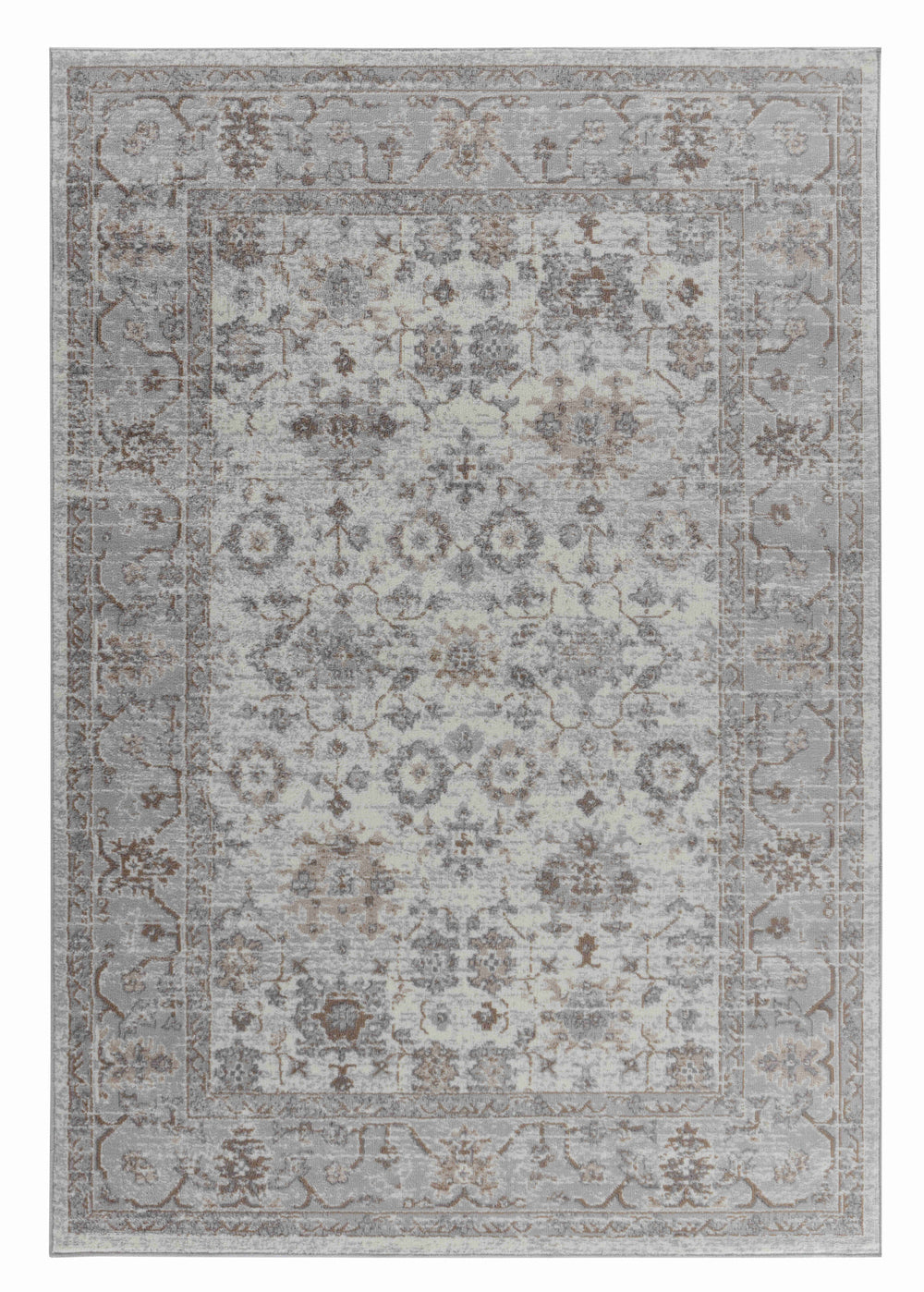 Homeroots 7' X 10' Grey Oriental Area Rug  Polypropylene 506644