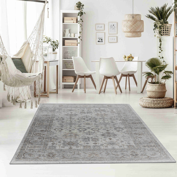 Homeroots 8' X 11' Grey Oriental Area Rug  Polypropylene 506645