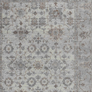 HomeRoots 5' Grey Oriental Area Rug - Timeless Elegance for Living Rooms, Bedrooms & Offices, Machine-Woven Quality 8' X 10' 506645
