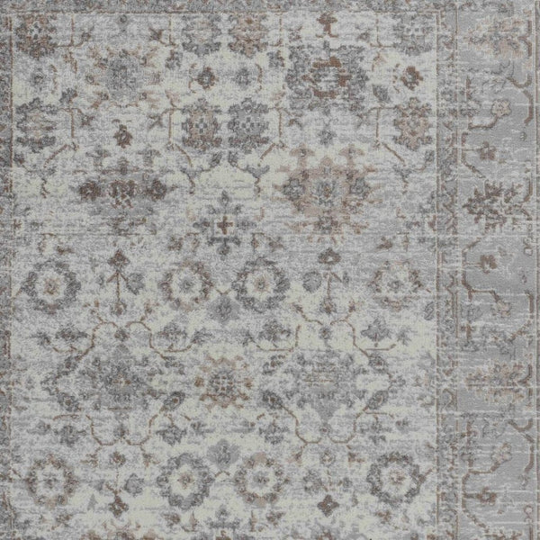 HomeRoots 5' Grey Oriental Area Rug - Timeless Elegance for Living Rooms, Bedrooms & Offices, Machine-Woven Quality 8' X 10' 506645