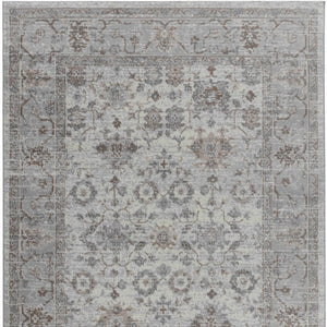 HomeRoots 5' Grey Oriental Area Rug - Timeless Elegance for Living Rooms, Bedrooms & Offices, Machine-Woven Quality 8' X 10' 506645