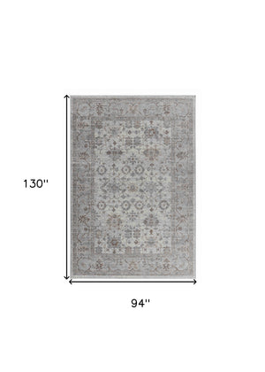 Homeroots 8' X 11' Grey Oriental Area Rug  Polypropylene 506645