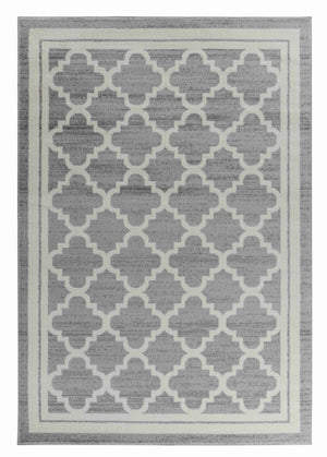 Homeroots 4' X 6' Grey Moroccan Area Rug  Polypropylene 506650
