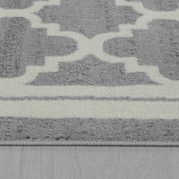 Homeroots 5' X 8' Grey Moroccan Area Rug  Polypropylene 506651
