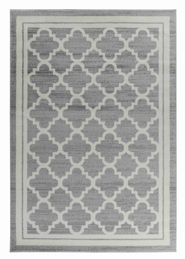 Homeroots 5' X 8' Grey Moroccan Area Rug  Polypropylene 506651