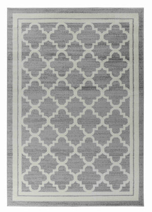 HomeRoots 5' Elegant Grey Moroccan Area Rug - Timeless Style, Durable Design, Perfect for Any Room Decor 6' X 9' 506652