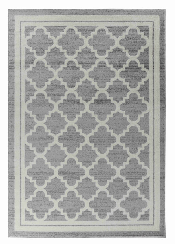 HomeRoots 5' Elegant Grey Moroccan Area Rug - Timeless Style, Durable Design, Perfect for Any Room Decor 6' X 9' 506652