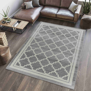 HomeRoots 5' Elegant Grey Moroccan Area Rug - Timeless Style, Durable Design, Perfect for Any Room Decor 8' X 10' 506653