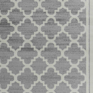 HomeRoots 5' Elegant Grey Moroccan Area Rug - Timeless Style, Durable Design, Perfect for Any Room Decor 8' X 10' 506653