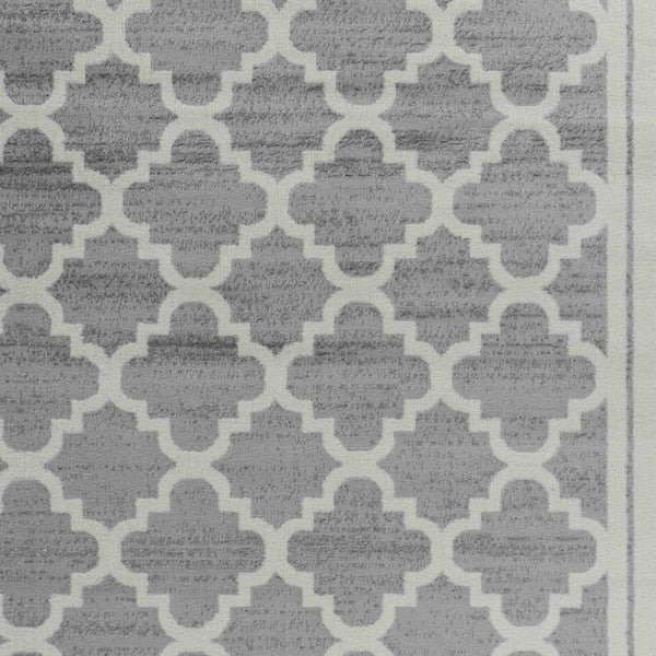 HomeRoots 5' Elegant Grey Moroccan Area Rug - Timeless Style, Durable Design, Perfect for Any Room Decor 8' X 10' 506653