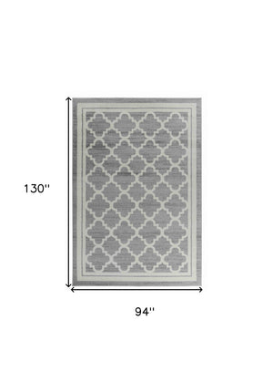 HomeRoots 5' Elegant Grey Moroccan Area Rug - Timeless Style, Durable Design, Perfect for Any Room Decor 8' X 10' 506653