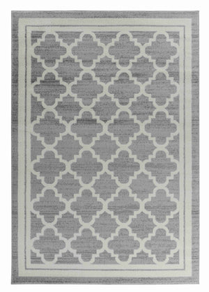 HomeRoots 5' Elegant Grey Moroccan Area Rug - Timeless Style, Durable Design, Perfect for Any Room Decor 8' X 10' 506653