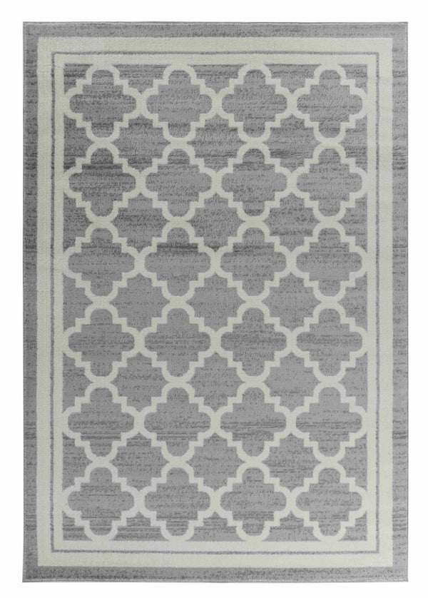 HomeRoots 5' Elegant Grey Moroccan Area Rug - Timeless Style, Durable Design, Perfect for Any Room Decor 8' X 10' 506653