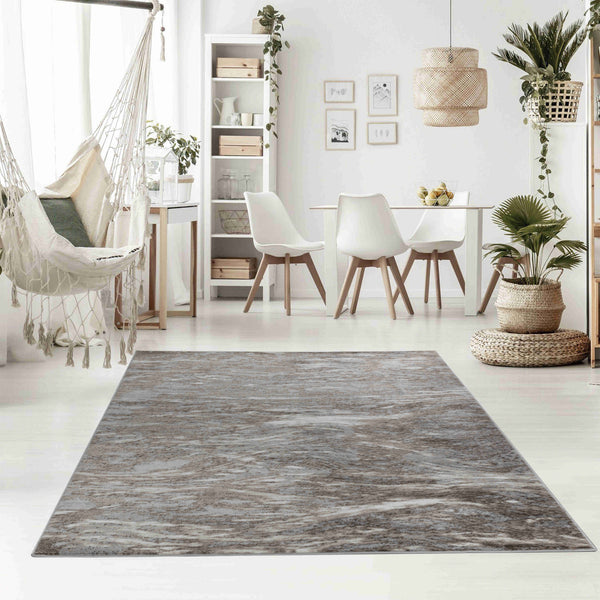 Homeroots 4' X 6' Brown Abstract Area Rug  Polypropylene 506654