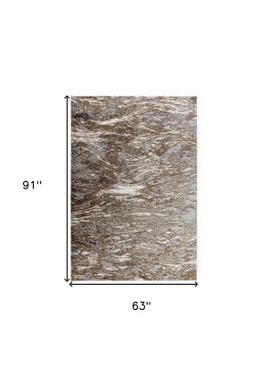 Homeroots 5' X 8' Brown Abstract Area Rug  Polypropylene 506655