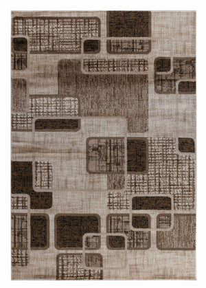Homeroots 5' X 8' Brown Geometric Area Rug  Polypropylene 506659