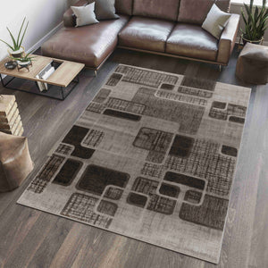 Homeroots 7' X 10' Brown Geometric Area Rug  Polypropylene 506660