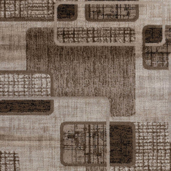 HomeRoots 5' Brown Geometric Area Rug – Stylish Low-Profile Design Perfect for Living Rooms or Offices 6' X 9' 506660