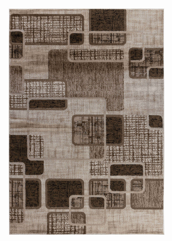 Homeroots 7' X 10' Brown Geometric Area Rug  Polypropylene 506660