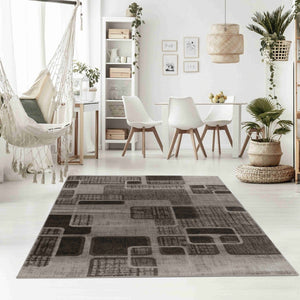 HomeRoots 5' Brown Geometric Area Rug – Stylish Low-Profile Design Perfect for Living Rooms or Offices 8' X 10' 506661
