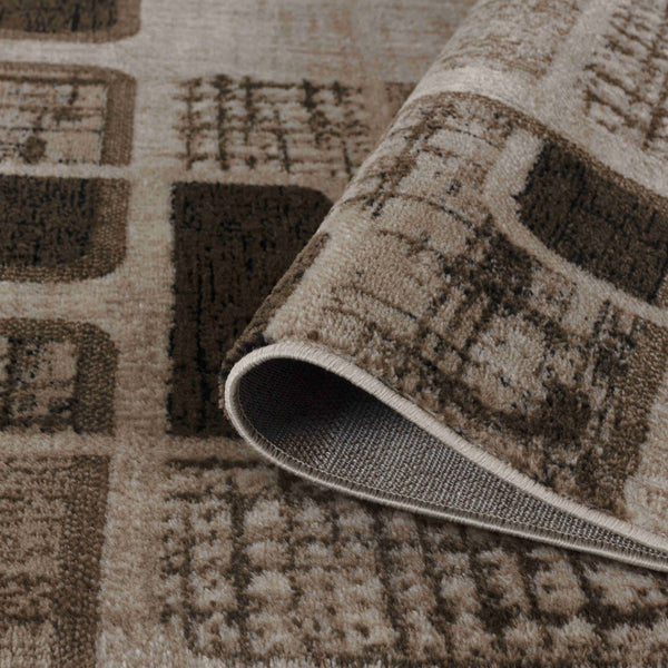 HomeRoots 5' Brown Geometric Area Rug – Stylish Low-Profile Design Perfect for Living Rooms or Offices 8' X 10' 506661