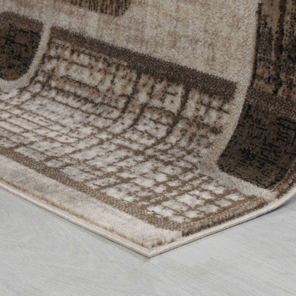 HomeRoots 5' Brown Geometric Area Rug – Stylish Low-Profile Design Perfect for Living Rooms or Offices 8' X 10' 506661