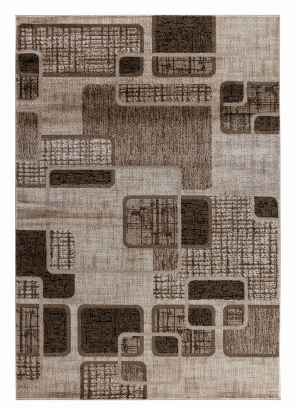 HomeRoots 5' Brown Geometric Area Rug – Stylish Low-Profile Design Perfect for Living Rooms or Offices 8' X 10' 506661