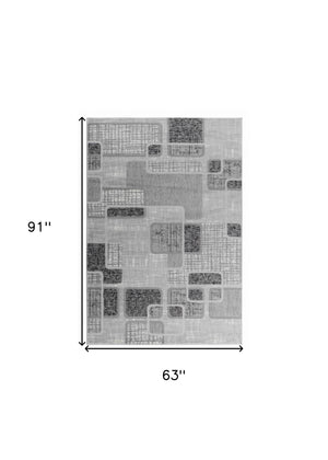 Homeroots 5' X 8' Grey Geometric Area Rug  Polypropylene 506663