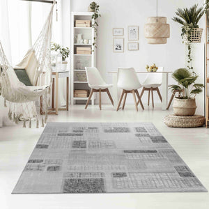 Homeroots 5' X 8' Grey Geometric Area Rug  Polypropylene 506663