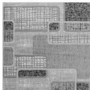 HomeRoots 5' Grey Geometric Area Rug – Modern Machine-Woven Design for Living Rooms, Bedrooms, and Offices 8' X 10' 506665