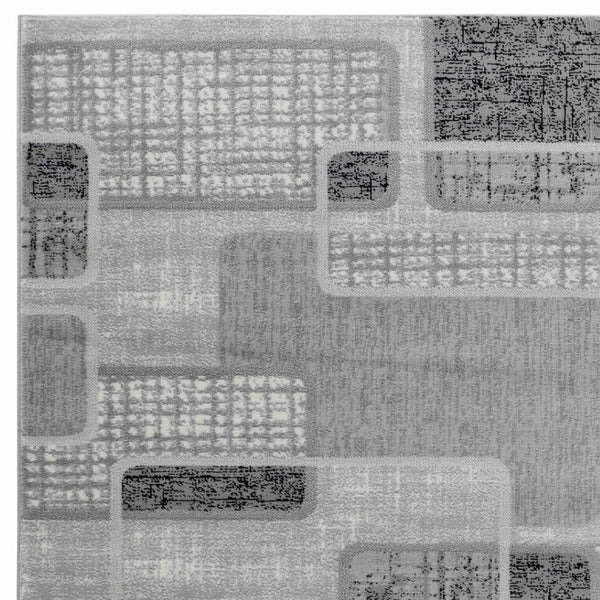 HomeRoots 5' Grey Geometric Area Rug – Modern Machine-Woven Design for Living Rooms, Bedrooms, and Offices 8' X 10' 506665