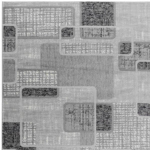 HomeRoots 5' Grey Geometric Area Rug – Modern Machine-Woven Design for Living Rooms, Bedrooms, and Offices 8' X 10' 506665