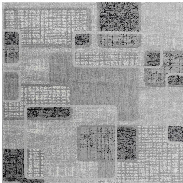 HomeRoots 5' Grey Geometric Area Rug – Modern Machine-Woven Design for Living Rooms, Bedrooms, and Offices 8' X 10' 506665